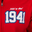 Kapucnis, cipzáras pulóver, piros, felnőtt "Vidi 1941"