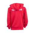 adidas kapucnis, cipzáras pulóver, piros, gyermek "fehér vár" logóval