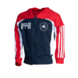 adidas kapucnis, cipzáras pulóver, piros-kék, lány "1941" felirattal