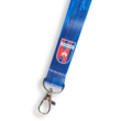 Kék-piros színű nyakpánt, "Fehérvár FC" címerrel és "Hajrá, Vidi!" felirattal