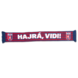 Szurkolói gyermek sál, kétoldalas, kötött, piros-kék csíkos színű "Hajrá, Vidi!" felirattal