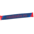 Szurkolói sál, kétoldalas, kötött, kék "Fehérvár FC" felirattal