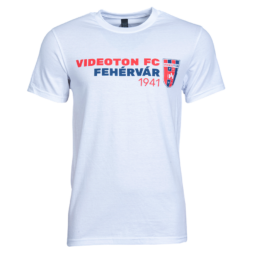 Kereknyakú póló, fehér, felnőtt "Videoton FC" címerrel