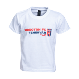 Kereknyakú póló, fehér, gyermek "Videoton FC" címerrel
