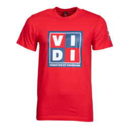 Kereknyakú póló, piros, felnőtt "Videoton FC" címerrel