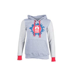 Kapucnis, kenguruzsebes pulóver, szürke, női “1941” felirattal Kapucnis, kenguruzsebes pulóver, szürke, női “1941” felirattal