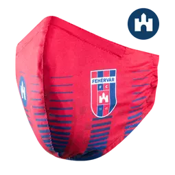 Szájmaszk, piros, gyermek "Fehérvár FC" címerrel