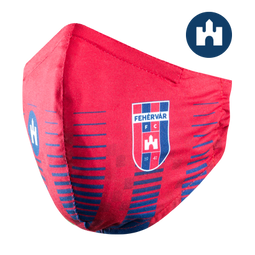 Szájmaszk, piros, felnőtt "Fehérvár FC" címerrel