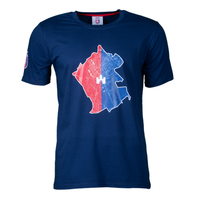 Kereknyakú póló, kék, felnőtt "Fehérvár FC" címerrel