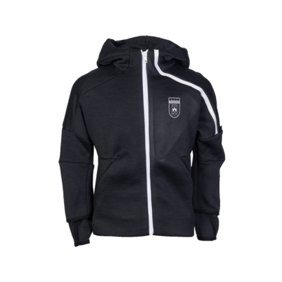 adidas kapucnis, cipzáras pulóver, fekete, gyermek, "Fehérvár FC" címerrel