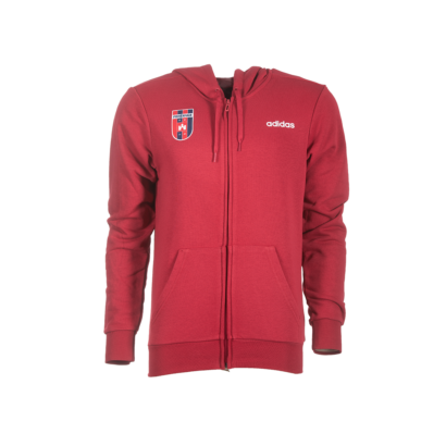 adidas kapucnis, cipzáras pulóver, piros, felnőtt “MOL Fehérvár FC” címerrel
