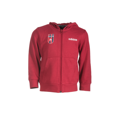 adidas kapucnis, cipzáras pulóver, piros, gyermek “MOL Fehérvár FC” címerrel