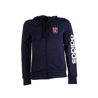 adidas kapucnis, cipzáras pulóver, sötétkék, női “MOL Fehérvár FC” címerrel