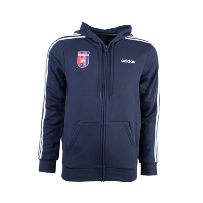 ADIDAS KAPUCNIS, CIPZÁRAS PULÓVER, kék, felnőtt "MOL VIDI FC" CÍMERREL