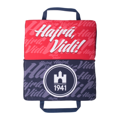 ülőpárna, piros-kék "hajrá, vidi!"