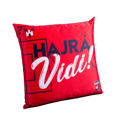 díszpárna, piros “hajrá, vidi!”