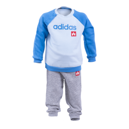 adidas melegítőszett, kék, baby "fehér vár" logóval