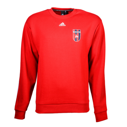adidas kereknyakú pulóver, piros, felnőtt "Fehérvár FC" címerrel