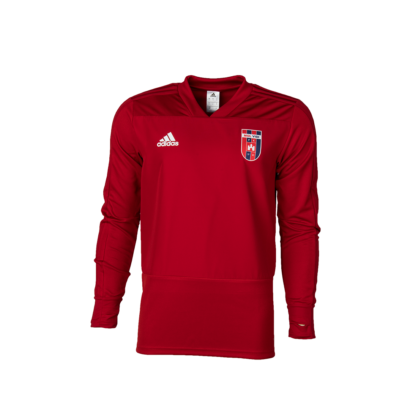 adidas edzőpóló 2018/2019, piros, hosszú ujjú, felnőtt