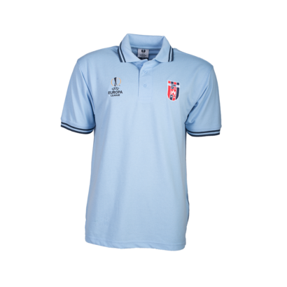 galléros póló, világoskék, férfi, europa league