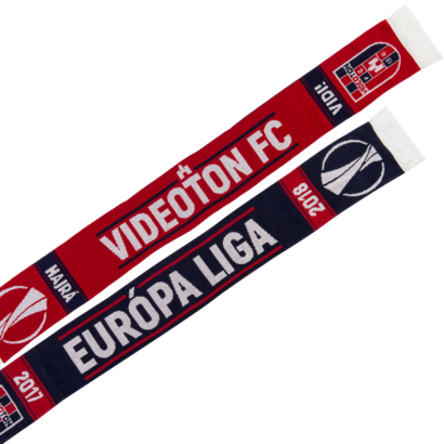 Szurkolói sál, kötött, kétoldalas "Európa Liga Videoton FC"
