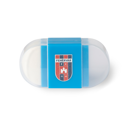 Radír, kék, hegyezővel "MOL Fehérvár FC" címerrel