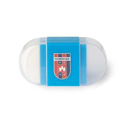 Radír, kék, hegyezővel "Fehérvár FC" címerrel