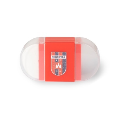 Radír, piros, hegyezővel "Fehérvár FC" címerrel