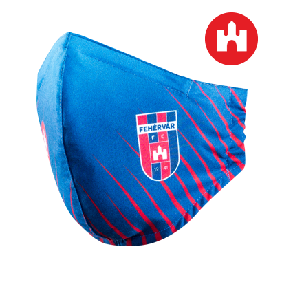 Szájmaszk, sötétkék, felnőtt "MOL Fehérvár FC" címerrel